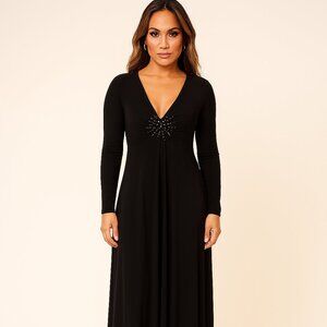 Jack Goldbach Formal Vintage/Rare /60s/70s Maxi dress crystal beaded accent Sz S